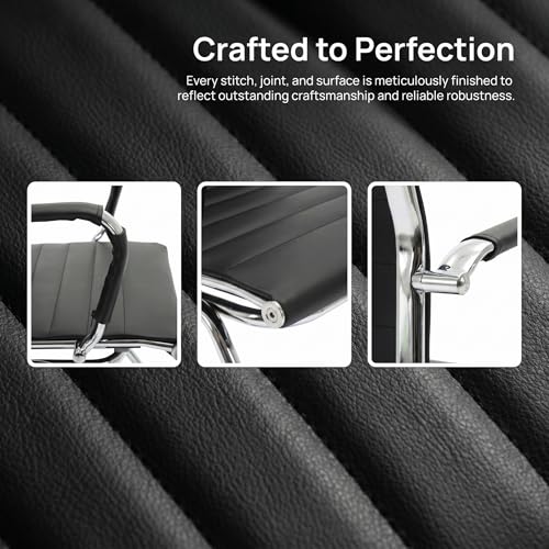 HNY 6-Pack PU Leather Office Guest Chairs - color: Black, size: 6 PCS