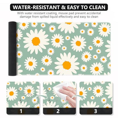 iCasso Desk Mat, Desk Matt for Desktop, Cute Desk Pad Mat, Daisy - color: Daisy