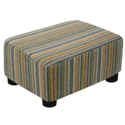 CAROLMADE Small Foot Stool Ottoman Footstool with Legs Under Desk Footrest for Living Room Bedroom and Office,Linen-Stripe Green - color: Stripe Green, size: 11"d X 15.4"w X 8.3"h