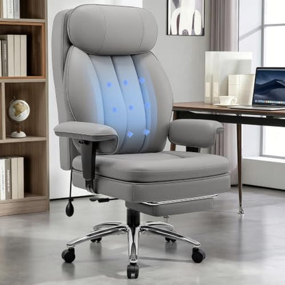 Ergonomic Office Chair with Lumbar Support, Big and Tall Comfy Desk Chair - color: Grey