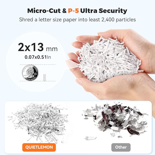 250-Sheet Paper Shredder Auto Feed, Commercial Shredders Heavy Duty, 60 Min Non-Stop, P-5 Ultra Security Shredder for Home Office, Micro Cut with Wheels, 8.72 Gal Bin, <60 dB(OL380) - size: 250 Sheet Auto Feed