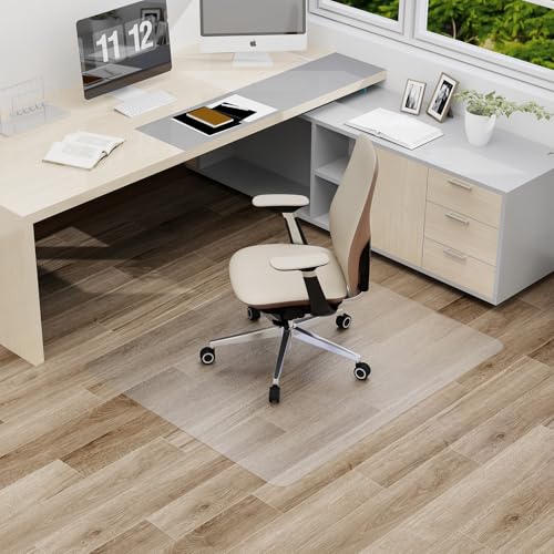 2mm Thicker Clear Office Chair Mat, 36"x48" Rolling Chair Floor Protector | No Slip Vinyl Desk Chair Mat for Hard Floors, Heavy-Duty Computer Floor Mat, Waterproof, for Home Office - color: Clear, size: 36"x48"
