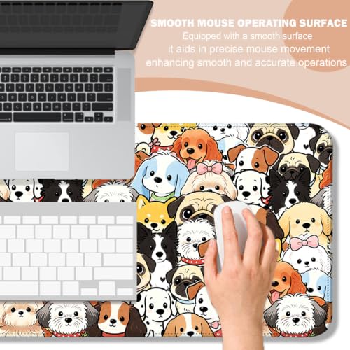 Cute Dog Large Mouse Pad, Puppy Desk Mat for Gaming, Office & Home | 31.5"x11.8"x0.12", HD Print, Long, Extended, Ultra-Smooth Surface, Non-Slip Rubber Base, Stitched Edges, Office Accessories - color: XK12
