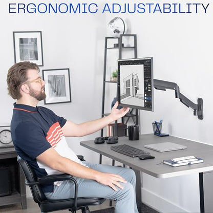 VIVO Single Monitor Counterbalance Wall Mount for 32 inch Screens up to 19.8 lbs, Full Motion, Max VESA 100x100, Black, MOUNT-V001G - size: Up to 32", style: Single Mount