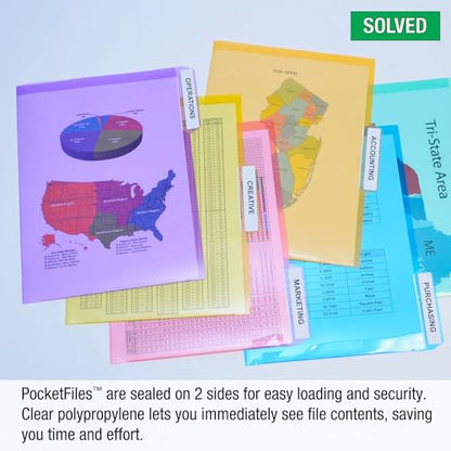 Ultimate Office Poly Color File Folders Letter Size, 3rd-Cut Tabs Set of 18 - style: 3rd-Cut Tabs, set of 18