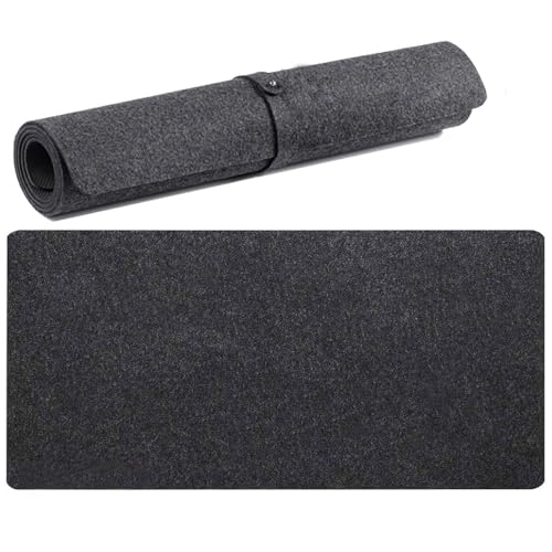 Large Felt Desk Pad Desk Protective Computer Pad Minimalistic Felt Anti-Slip Desk Mat for Keyboard and Mouse 35.43''X15.74''/90x40cm (Dark Gray)