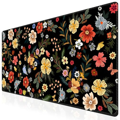 iCasso Desk Matt for Desktop, Cute Desk Pad Mat,Large Mouse Pad,Floral - color: Floral