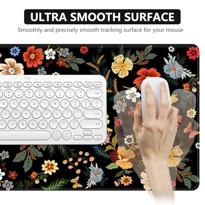 iCasso Desk Matt for Desktop, Cute Desk Pad Mat,Large Mouse Pad,Floral - color: Floral