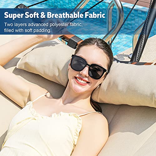 TegerDeger 12FT 2 Person Hammock with Stand V-Shape Spreader Bar - Beige - color: Beige