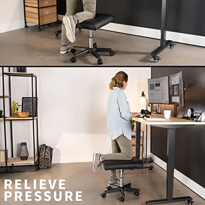 VIVO Black Mobile Under Desk Leg Rest, CHAIR-S04F