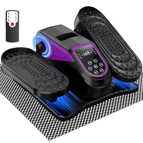 Under Desk Elliptical Mini Electric Leg Exerciser While Sitting for Seniors - color: Purple
