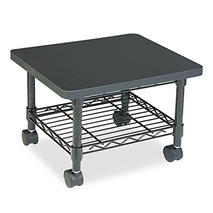 Safco Onyx Rolling Cart Printer Stand, Under-Desk Mobile Utility Table for Home Office with Steel Shelf, Gray - color: Grey Powder Coat
