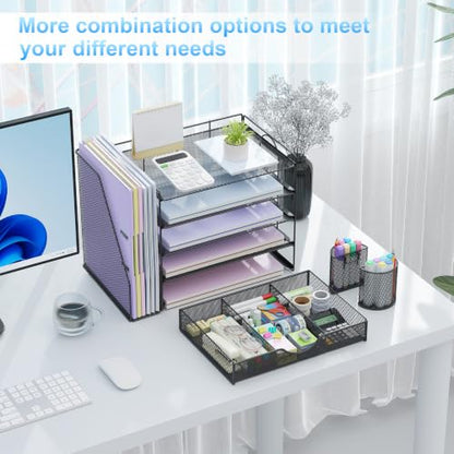gianotter 5-Tier Desk Organizer with Drawers and File Holders - color: Black, size: 5T