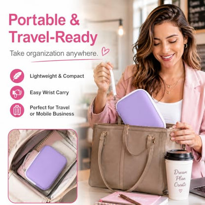 PAIYULE Hard EVA Case for Phomemo D30/D35 for Nelko P21 Label Maker - color: Purple