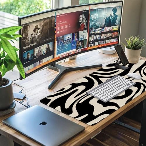 iCasso Desk Mat,Cute Desk Pad Mat,Black Topographic - color: Black Topographic
