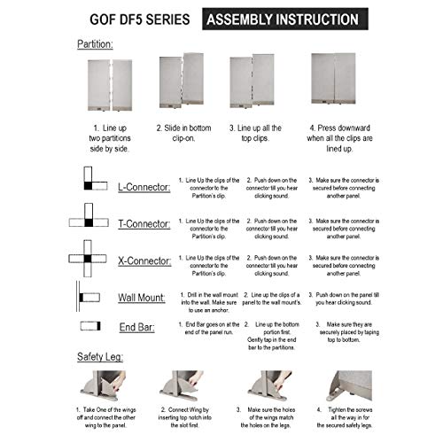 GOF Office Partition Single Panel (30"w x 72"h) 2.5ft x 6ft - size: 30w x 72h