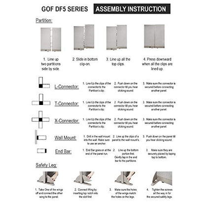 GOF Office Partition Single Panel (30"w x 72"h) 2.5ft x 6ft - size: 30w x 72h
