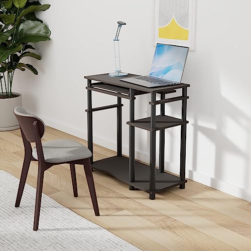 Furinno Abbott Computer Desk with Bookshelf, Espresso/Black - color: Espresso/Black, size: 19 Inch Wide