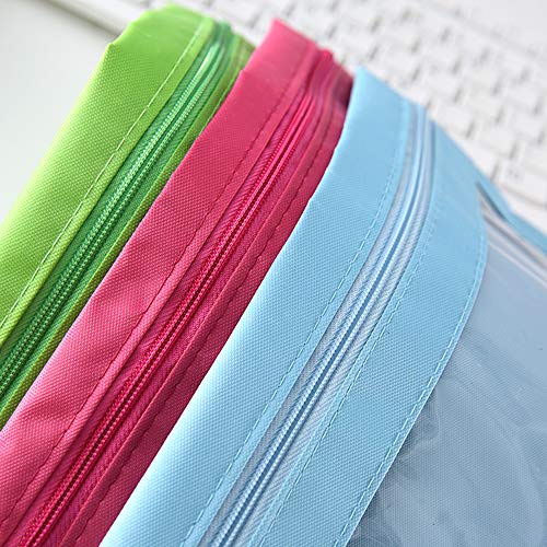 Zippered Pen Pencil Binder Pouch - color: Light Blue
