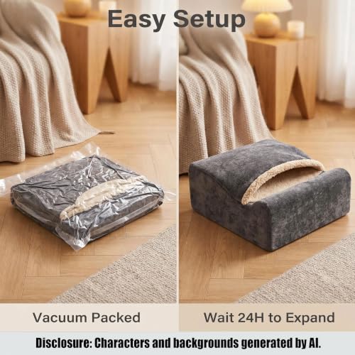 Keep Warm Foot Stool Foot Rest for Under Desk At Work | Office Footrest with Warm Feet Pocket,Ergonomic Under Deskfoot stool Stool for Office Chair & Back &Pain Relief, Dark gray+ - color: Dark Gray+