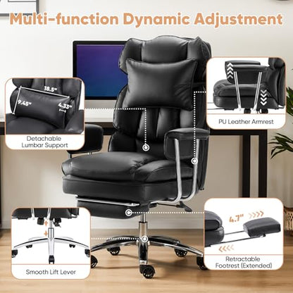 Sweetcrispy Executive Home Office Chair, Ergonomic Desk Chair - color: Black