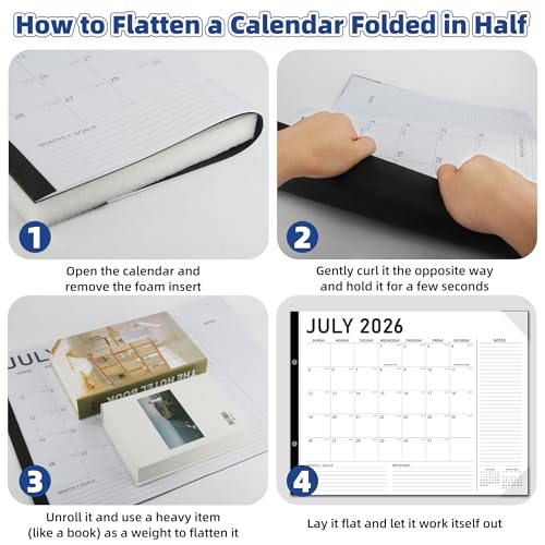Tcamp Desk Calendar 2026-2027 Large 22 x 17 Inches - color: Black+White, size: 22"x17"(Jul 2026-Dec 2027)
