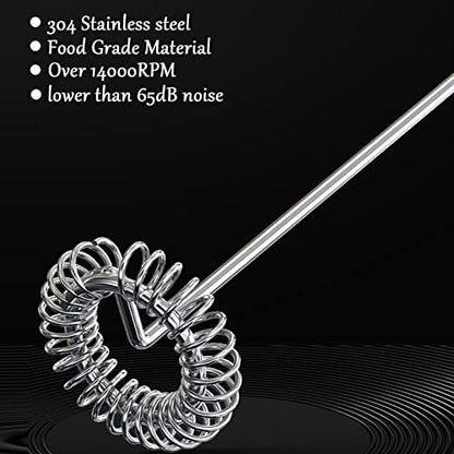 Rechargeable Handheld Milk Frother Wand with 3 Variable Speeds,3 Whisks