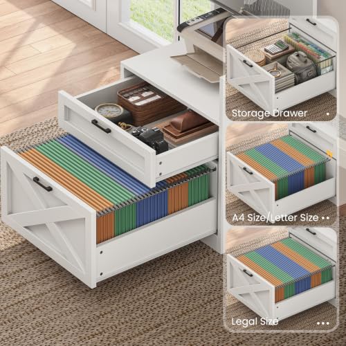 SEDETA 68" Farmhouse L Shaped Office Desk with Hutch, Drawers, Storage - color: White, size: 68 inches