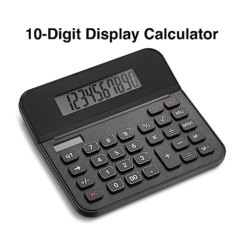 Staples 10‑Digit Desktop Calculator, Large Display with Big Buttons, Solar & Battery Dual Power, Basic Office Calculator for Business, Home & School, Black, 2‑Pack (ST250‑CCVS) - style: 2 Pack