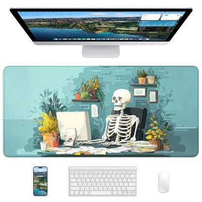 Mouse Pad 31.5x15.7in Large Desk Mat Non-Slip for Office - color: Office Skeleton, size: 31.5" x 15.7"