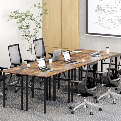 Need Office Computer Desk 47.2x23.6 in Sturdy Folding Laptop Table Retro | Black Frame Writing Gaming Work Table/Foldable Home Office Desk/Sewing Table, No Assembly Required - color: Rustic Brown & Black Frame, size: 47inch