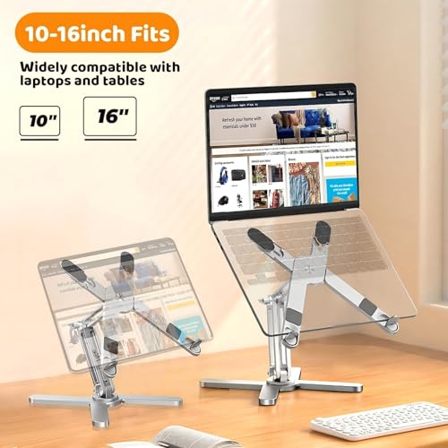 MOALLIA N86 360 Rotating Laptop Stand for Desk with Locking Knobs, Silver - color: Silver