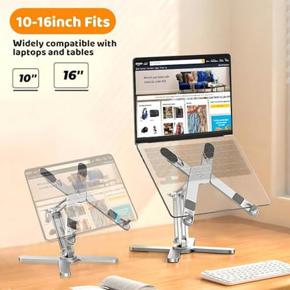 MOALLIA N86 360 Rotating Laptop Stand for Desk with Locking Knobs, Silver - color: Silver