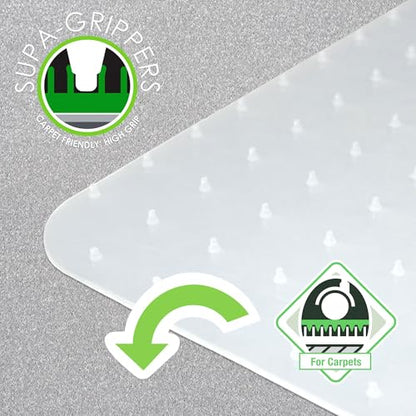 Marvelux Polypropylene Chair Mat for Low Pile Carpets and Carpet Tiles (up to 1/4" Thick), 29” x 46” White Office Carpet Protector, Rectangular, Eco-Friendly, Shipped Flat - size: 29" x 46"