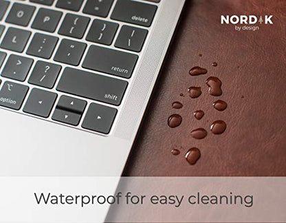 Nordik Leather Desk Mat - Whiskey Brown - Large Leather Desk Pad (35x17 in) | Premium Vegan Leather Desk Pad with Cable Organizer, Giftable, Extended Waterproof Mouse Mat, Non-Slip Desk Pad Protector - color: Desert Blush