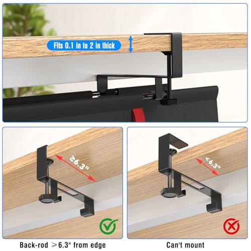 No Drill Under Desk Cable Management Tray, 28" Cord Management Tray with Cable Loop, Upgraded Oxford Fabric Wire Management for Standing Desk - No Damage to Table - size: 28 inch