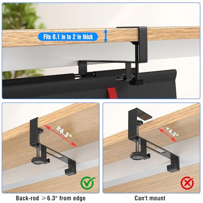 No Drill Under Desk Cable Management Tray, 48" Cord Management Tray with Cable Loop, Upgraded Oxford Fabric Wire Management for Standing Desk - No Damage to Table - size: 48 inch