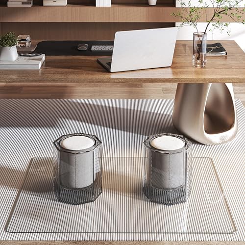 Tempered Glass Office Chair Mat, 48" x 30" Heavy Duty Chair Mat for Carpet, 1,000lb, Glides Smoothly, Polished Edge, Transparent, Easy Clean, Protector Mats for Hardwood Floors Carpet - size: 48" x 30"