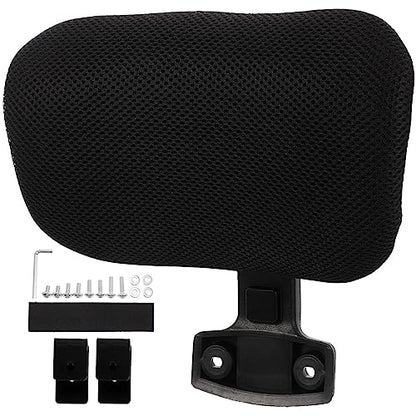 Tofficu Office Chair Headrest Attachment Adjustable Height Mesh Neck Support Pillow Ergonomic Backrest Enhancer for Comfortable Home and Work Seating - size: Black-Clip inner diameter 2.2 cm