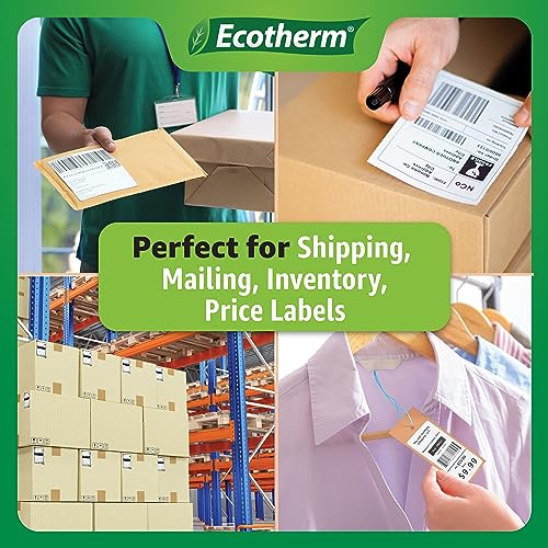 1.25" x 1" Thermal Labels | 6 Rolls | 14040 Labels | fits Zebra, Godex, Arkscan, iDPRT, Offnova Thermal Label Printers and More | Blank White Adhesive Stickers by Ecotherm - size: 1.25 x 1 - 14040 Labels