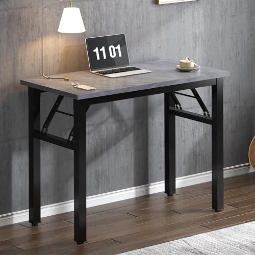 Need Small Folding Computer Desk, 31.5 Inch Writing Table, Grey - color: Grey, size: 31.5 inches