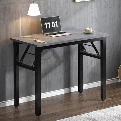 Need Small Folding Computer Desk, 31.5 Inch Writing Table, Grey - color: Grey, size: 31.5 inches