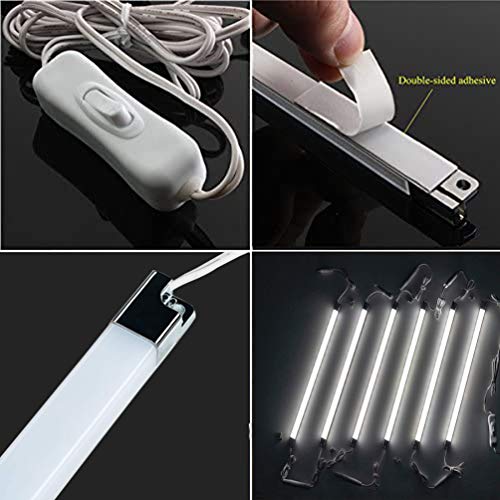 Cefrank LED Display Lights, 6-Pack Linkable Under Cabinet Lighting 6000K | Daylight White Shelf lights for Kitchen Counter, Closet, Workbench, Pantry, Locker, Showcase Display, Vanity - color: White