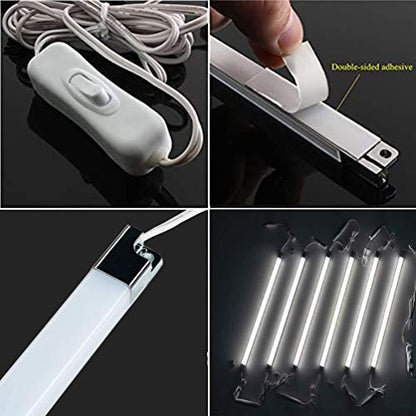 Cefrank LED Display Lights, 6-Pack Linkable Under Cabinet Lighting 6000K | Daylight White Shelf lights for Kitchen Counter, Closet, Workbench, Pantry, Locker, Showcase Display, Vanity - color: White