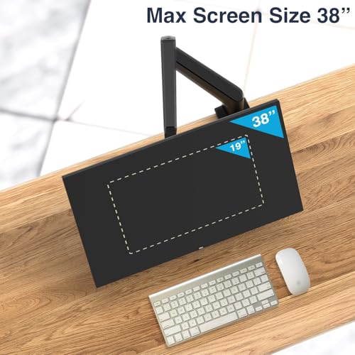 Desky Single Monitor Arm – VESA Mount 17"-32" Screen Full Motion Desk Clamp & Grommet Base – Adjustable Tilt, Swivel, Rotation – Matte Black - color: Black