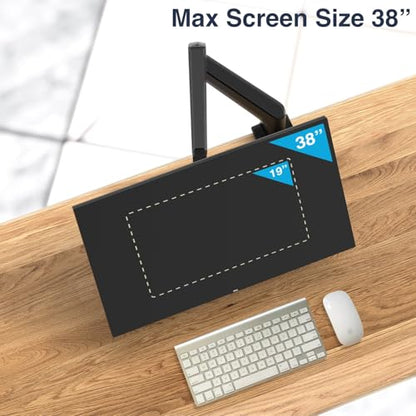 Desky Single Monitor Arm – VESA Mount 17"-32" Screen Full Motion Desk Clamp & Grommet Base – Adjustable Tilt, Swivel, Rotation – Matte Black - color: Black