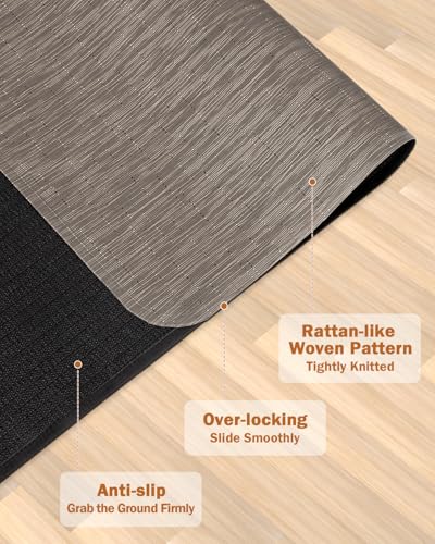 Blvornl Office Chair Mat for Hardwood Floor, 47.2"*60" Desk Computer Chair Mat for Hard Wood, Large Anti-Slip Hard Floor Protector Rolling Chair Mat, PVC Mat Desk Rug for Office and Home Dark Brown - color: Dark Brown, size: 47.2"*60"