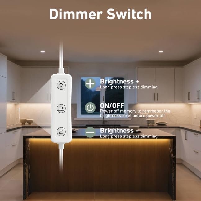 Under Cabinet Lighting Plug in. 6 PCS 12 Inches Likable Slim Bright Light Strips. Dimmable 24W Cabinet Lights for Kitchen Over Counter Countertop Tool Box Shelf Closets Warm White 3000K - color: Warm White 3000K, size: 6 Light Bar