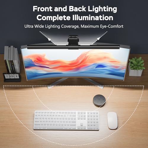 Monitor Light Bar with Remote, Ra95 Computer Monitor Lamp for Eye Caring, USB Reading Lamp Task Lamp, Dimmable Light Bar with Backlight, No Glare Space Saving Home Office 16.14" 1-Pack - size: 16.14-INCH