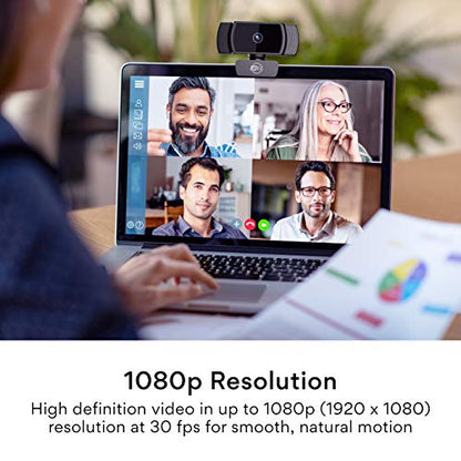 MEE Audio C6A 1080p HD Webcam with Microphone, Autofocus, Low Light Correction, 360° Rotation; USB Streaming Web Camera for Video Calling via Zoom/Hangouts/Skype on Computer PC Mac Laptop Desktop - style: 1080p